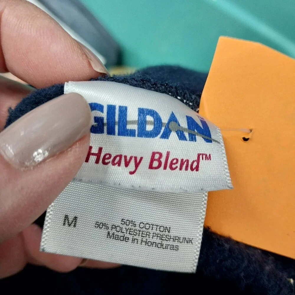 3228 Size XL Gildan Got Questions Upcycled Hoodie, In Blue, Purple and White. - Picture 8 of 8